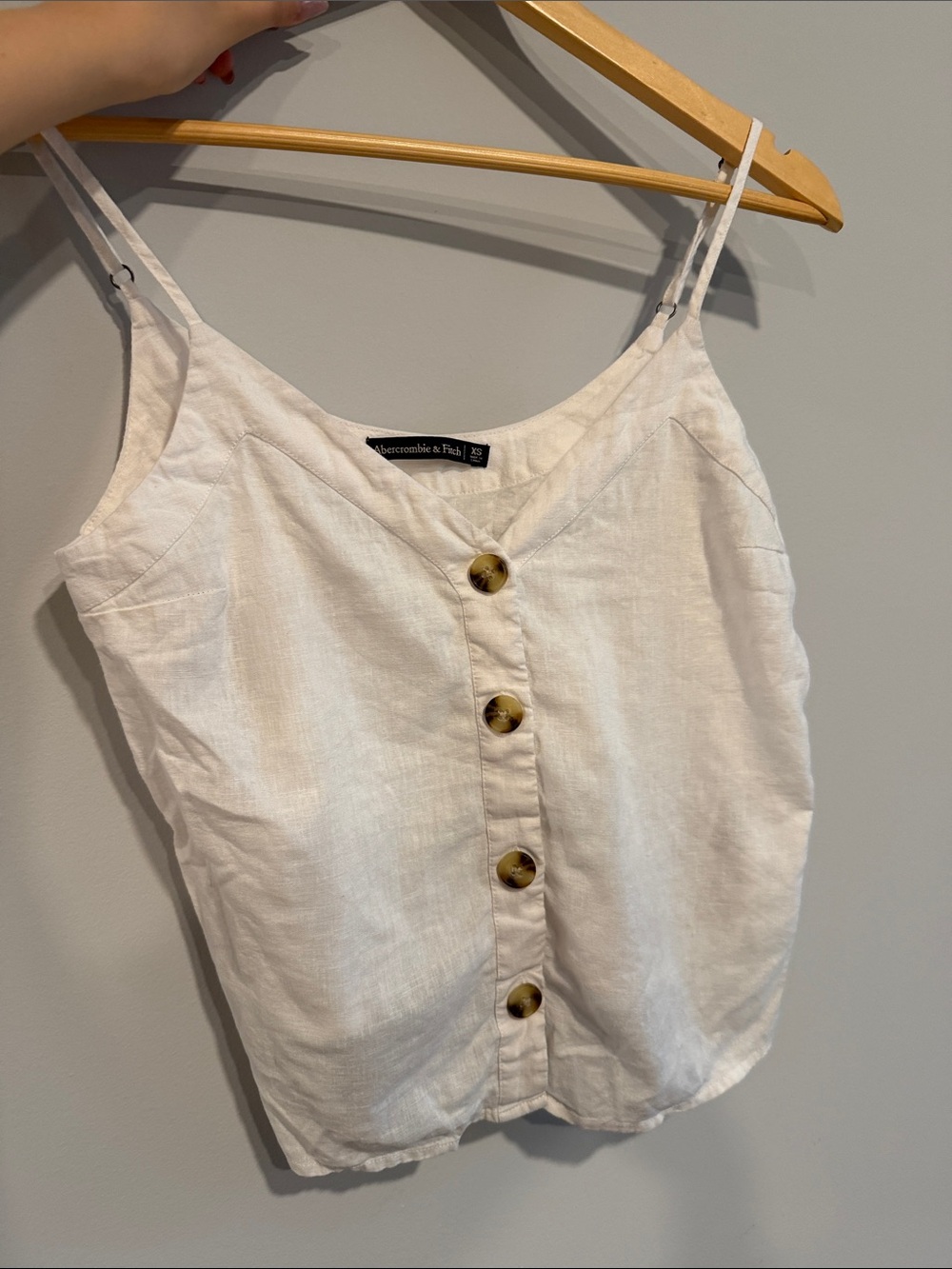Abercrombie & Fitch White Linen Button-Front Cami